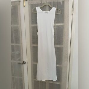 White midi cover up dress